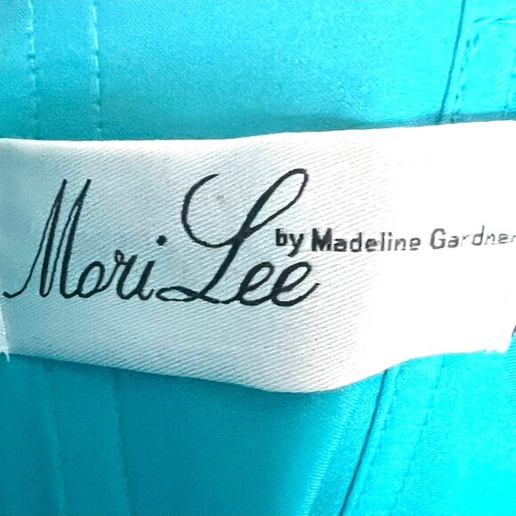 Mori Lee Strapless Ball Gown 3/4 Blue Sweetheart Neckline Sparkly Mermaid Corset - Picture 9 of 15